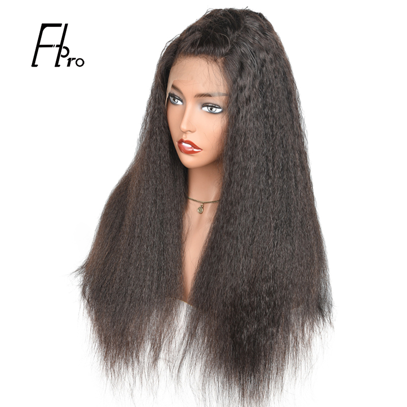 Wholesale 13x6 Lace Front Wig Free Part Hair Kinky Straight Natural Color